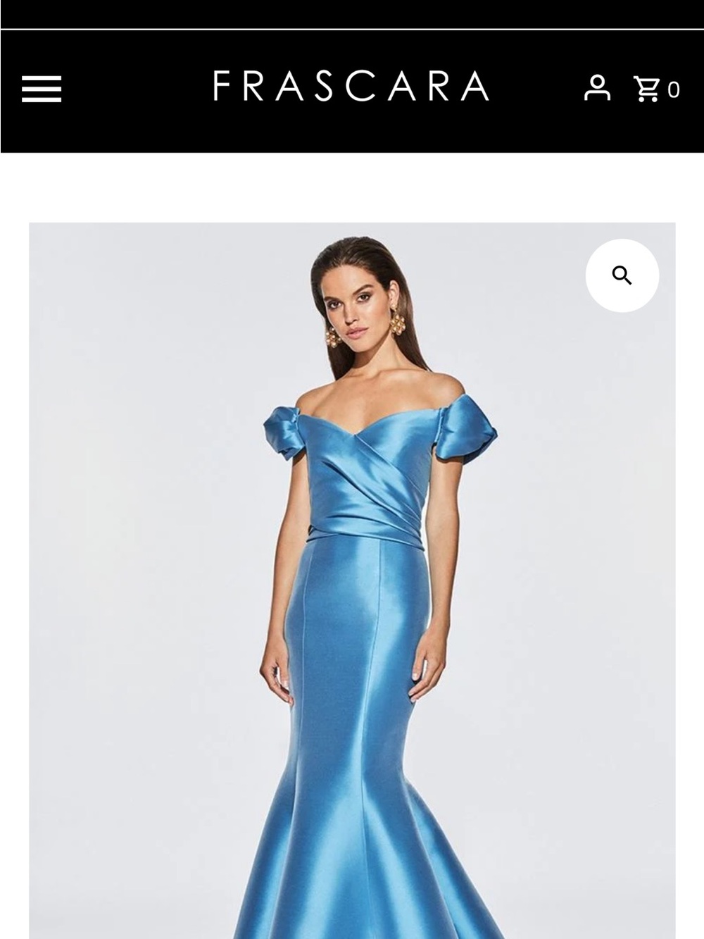 FRASCARA | Off-The-Shoulders Satin Mermaid Gown in Bright Blue